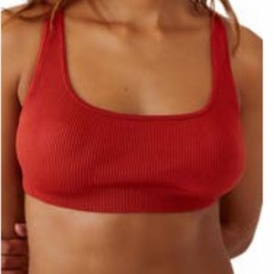 Free People Intimately FP NWT Sienna Strappy Bralette Sz -L/XL Ribbed Front